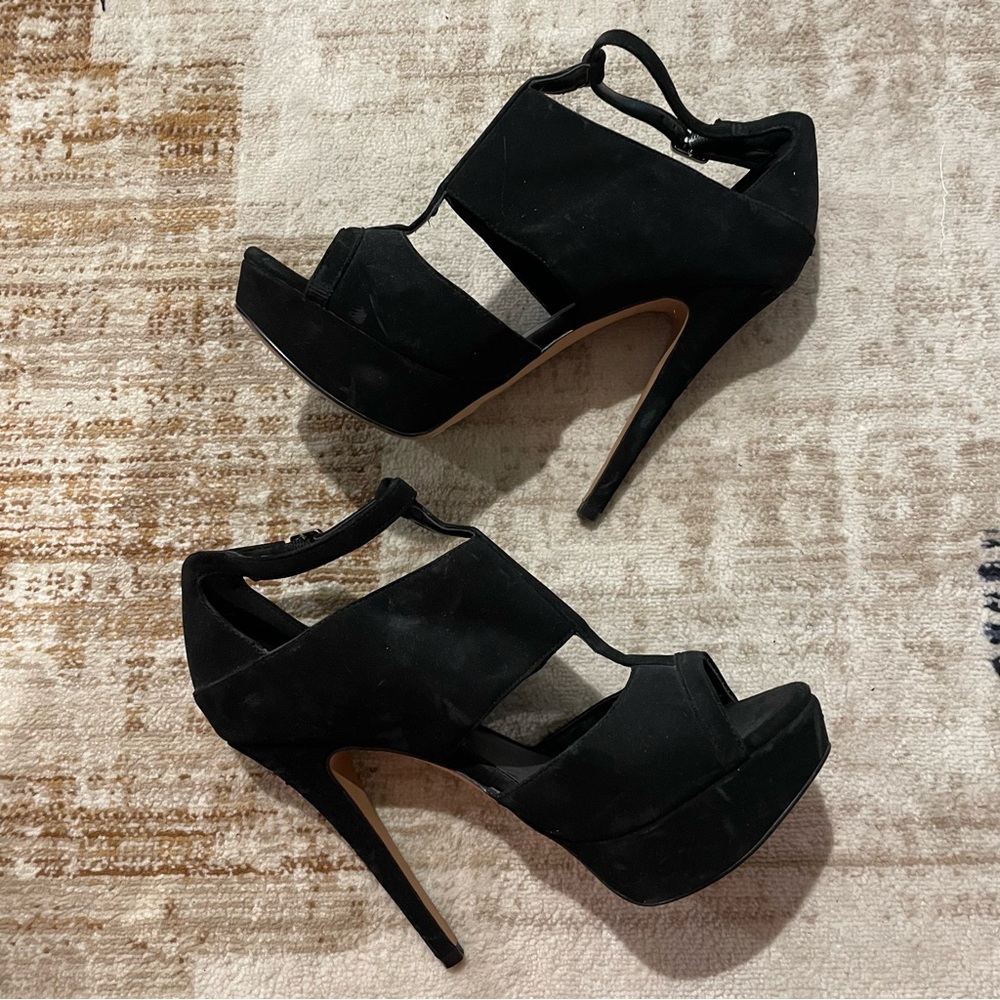 Aldo Black Stiletto platform strappy Heels